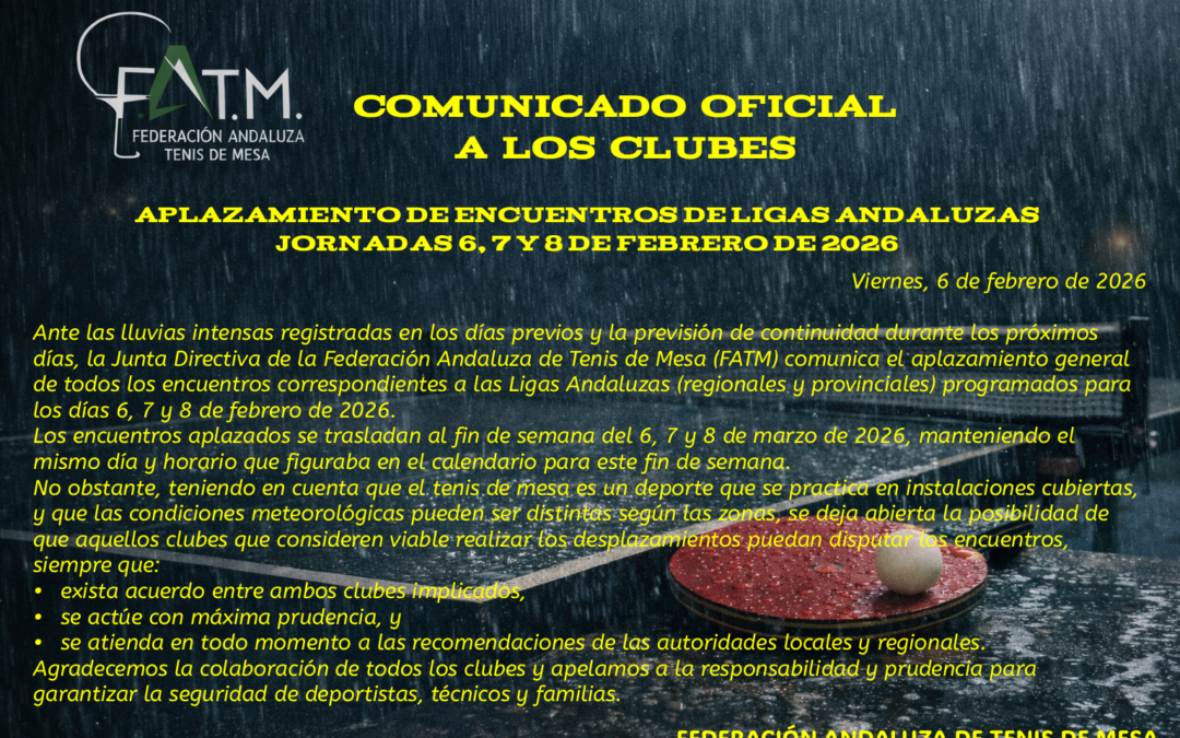 COMUNICADO OFICIAL A LOS CLUBES
